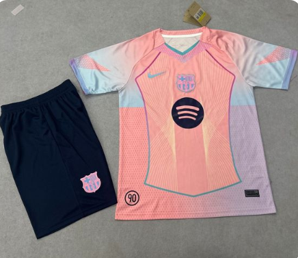 Otroski Nogometni dresi kompleti Barcelona 2025-26 roza.png