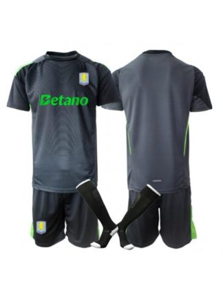 Nogometni dresi za otroke Kompleti Aston Villa Vratar Domači 2025-26 črna