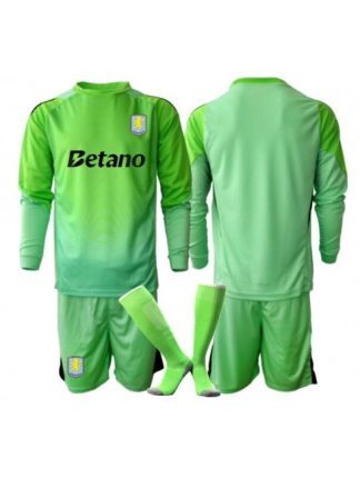 Nogometni dresi za otroke Kompleti Aston Villa Vratar Gostujoči 2025-26 Dolgi rokav