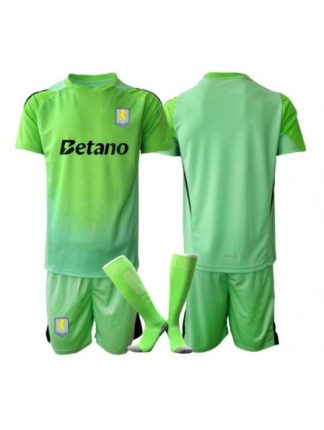 Nogometni dresi za otroke Kompleti Aston Villa Vratar Gostujoči 2025-26 zelena