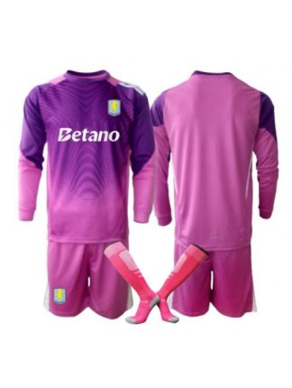 Nogometni dresi za otroke Kompleti Aston Villa Vratar Tretji 2025-26 Dolgi rokav