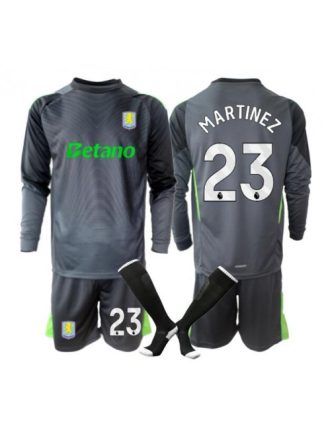 Otroški Nogometni dresi Aston Villa Vratar Domači 2025-26 Dolgi rokav Emiliano Martinez 23