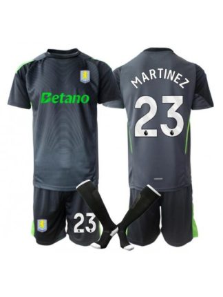 Otroški Nogometni dresi Aston Villa Vratar Domači 2025-26 črna Emiliano Martinez 23