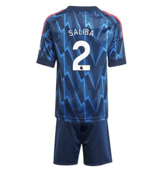 Nogometni dresi William Saliba #2 Arsenal Gostujoči 2025-26 Otroški Kompleti