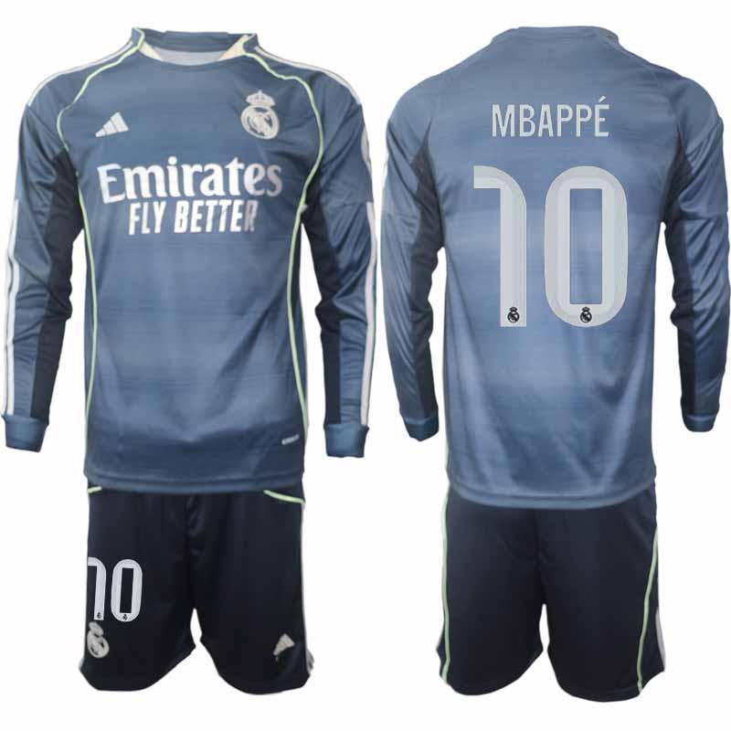 Nogometni dresi komplet Real Madrid Gostujoči 2025-26 Kylian Mbappé 10