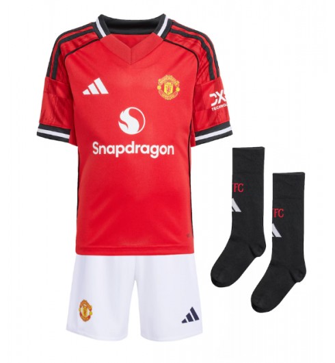 Otroški Nogometni dresi Kompleti Manchester United Diogo Dalot #2 Domači 2025-26