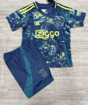 Otroski Nogometni dresi Ajax Gostujoci 2024-2025 Kratek Rokav Kratke hlace.webp