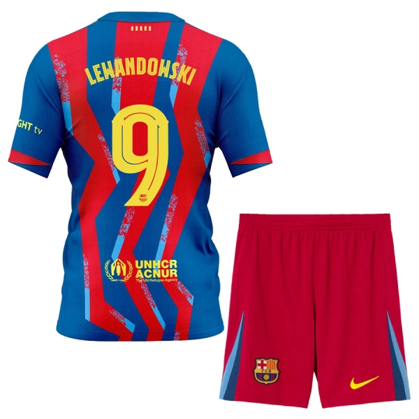 Otroški Nogometni dres Kompleti FC Barcelona Četrti 2025–26 Robert Lewandowski 9