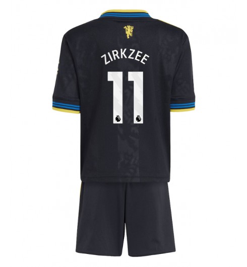 Otroški Nogometni dresi kompleti Manchester United Joshua Zirkzee #11 Tretji 2025-26