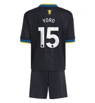Otroški Nogometni dresi kompleti Manchester United Leny Yoro #15 Tretji 2025-26