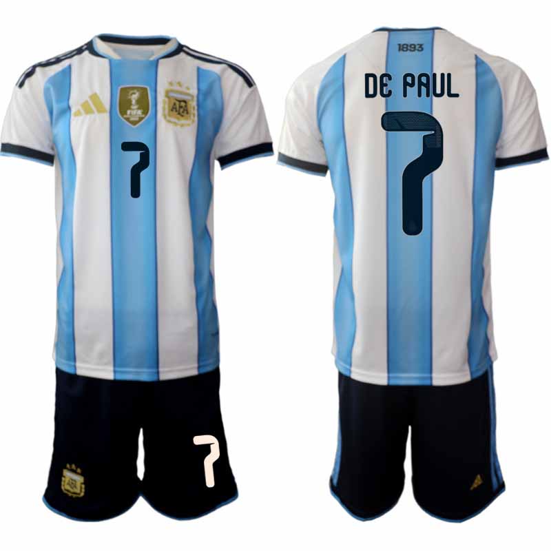 Nogometni dresi komplet Rodrigo De Paul #7 Argentina Domači SP 2026