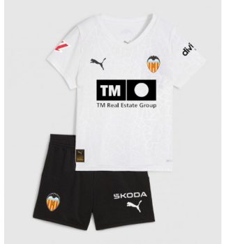 Prodajo Otroški Dresi Kompleti Valencia Domači 2025-26 bela z lastnim tiskom