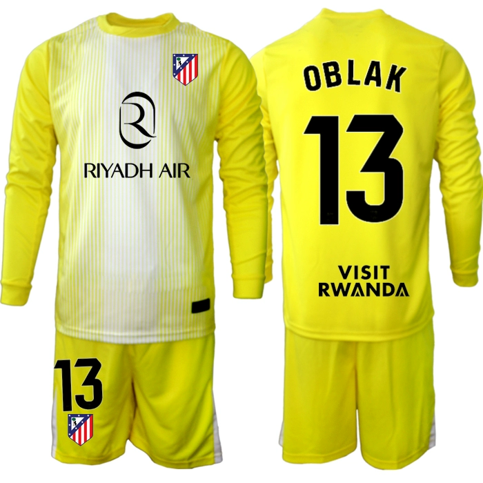 Moški Vratarski dres Jan Oblak #13 Atletico Madrid 2025-26 rumena