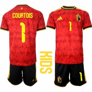 Nogometni dresi Thibaut Courtois #1 Belgija Domači SP 2026 Otroški Komplet