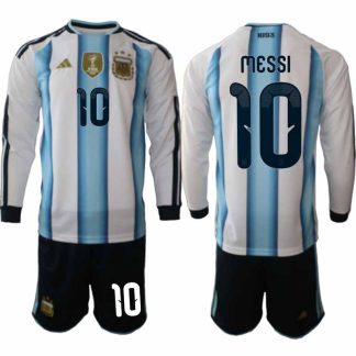 Nogometni dresi komplet Lionel Messi #10 Argentina Domači SP 2026 Dolgi Rokav