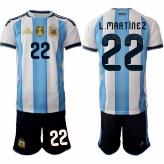 Lautaro Martínez #22 Argentina Moški Nogometni dresi kompleti Domači SP 2026