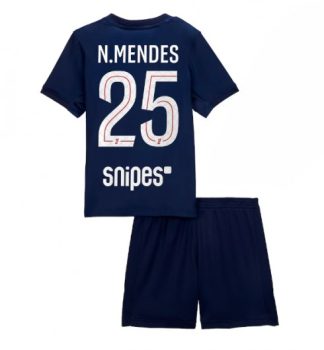 Otroški dresi Paris Saint-Germain PSG Domači 2025-26 Nuno Mendes 25