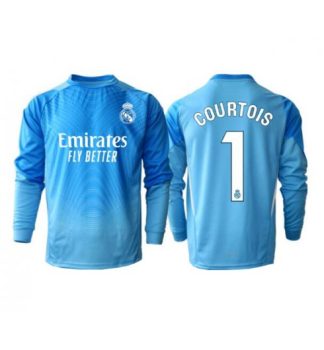 Poceni Nogometni dres Thibaut Courtois #1 Real Madrid Vratar Domači 2025-26 Moški