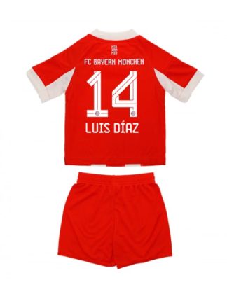 Otroški Nogometni dresi kompleti Bayern Munich Domači 2025-26 Luis Diaz 14