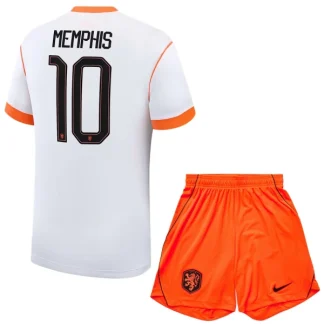 Otroški dresi kompleti Nizozemska Reprezentance Gostujoči SP 2026 Memphis Depay 10