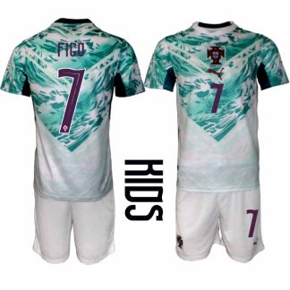 Nogometni dresi Portugalska reprezentance Luís Figo #7 Gostujoči SP 2026 Otroški kompleti