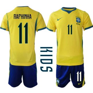 Nogometni dresi za otroke Brazilija Raphinha Belloli #11 Domači SP kompleti 2026
