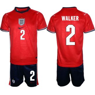 Anglija SP 2026 Kyle Walker #2 Gostujoči Poceni Nogometni dresi kompleti rdeča črna