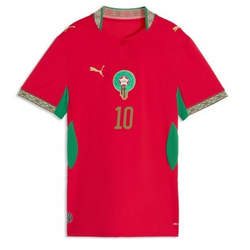 Nogometni dres Maroko SP 2026 Brahim Díaz #10 Domači rdeča Ženski
