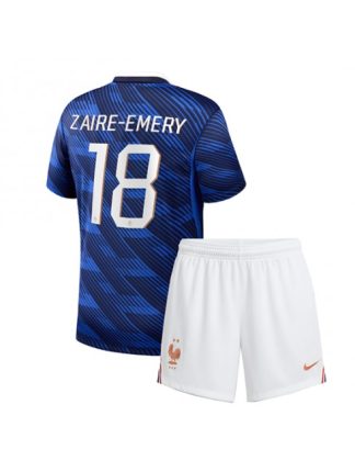Francija Domači SP 2026 Warren Zaire-Emery #18 Otrošk Nogometni dresi kompleti