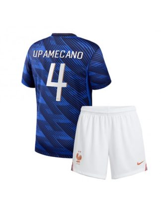 Francija Domači SP 2026 Dayot Upamecano #4 Otrošk Nogometni dresi kompleti