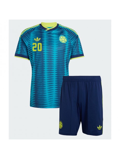 Otroški dres Kolumbija SP 2026 Juan Fernando Quintero #20 Gostujoči kompleti -1