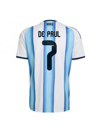 Poceni dresi Argentina Domači SP 2026 Rodrigo De Paul #7 Moški Kratek rokav