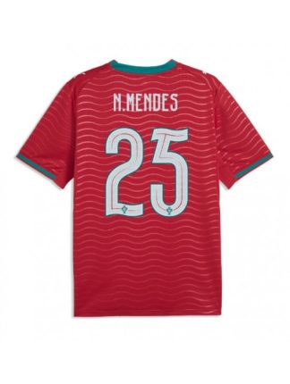 Poceni Moški dresi Portugalska SP 2026 Nuno Mendes #25 Domači rdeča Kratek Rokav