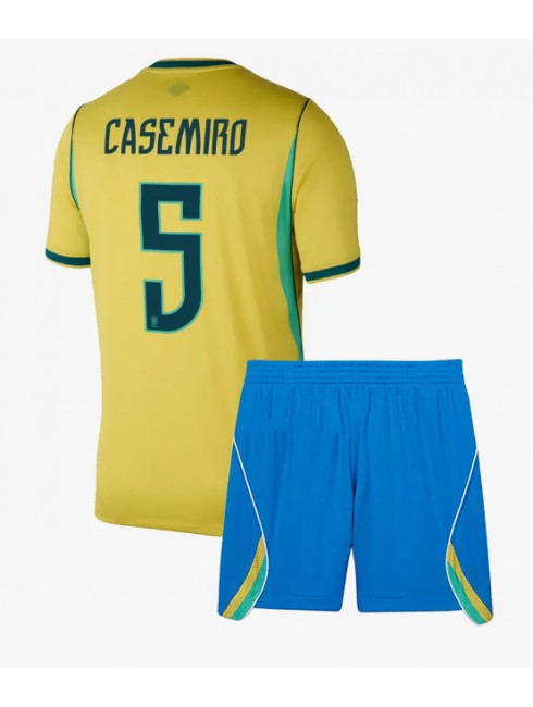 Nogometni dresi kompleti Brazilija SP 2026 Domači Otroški Casemiro #5