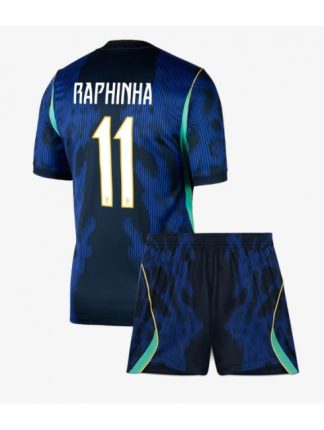 Nogometni dresi kompleti Brazilija SP 2026 Raphinha Belloli #11 Gostujoči Otroški