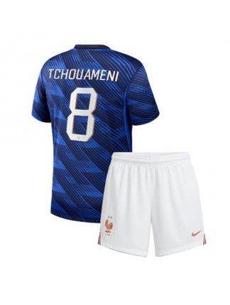 Francija Domači SP 2026 Aurelien Tchouameni #8 Otrošk Nogometni dresi kompleti