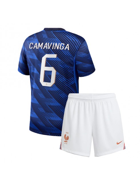 Francija Domači SP 2026 Eduardo Camavinga #6 Otrošk Nogometni dresi kompleti