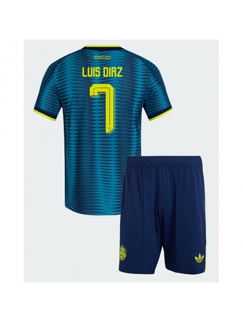 Otroški dres Kolumbija SP 2026 Luis Diaz #7 Gostujoči kompleti