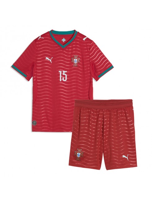 Otroški dresi Portugalska Joao Neves #15 Domači SP 2026 rdeča Kompleti-1