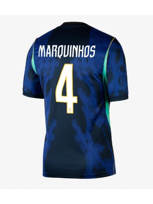 Brazilija SP 2026 Marquinhos #4 Gostujoči Moški Nogometni dresi Kratek rokav