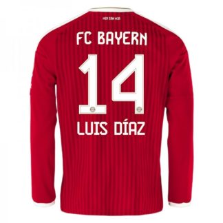 Poceni nogometni dresi FC Bayern München Domači 2026-27 Luis Díaz #14 Dolgi Rokav