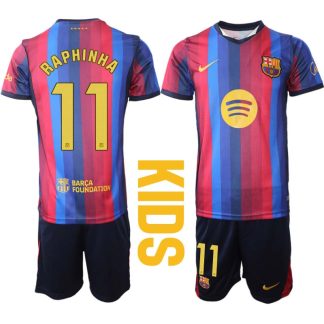 Otroški dresi za nogomet FC Barcelona 2026-27 Raphinha Belloli #11 Domači