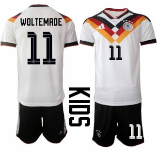 Otroški nogometni dresi komplet Nemčija DFB SP 2026 Nick Woltemade #11 Domači