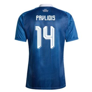 Moški nogometni dresi Grčija SP 2026 Gostujoči Vangelis Pavlidis #14