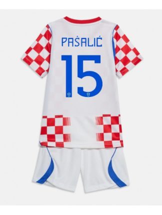 Nogometni dresi za otroke kompleti Hrvaška SP 2026 Mario Pasalic #15 Domači