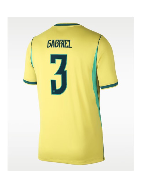 Poceni Nogometni dresi Brazilija SP 2026 Gabriel Magalhaes #3 Domači rumena Moški