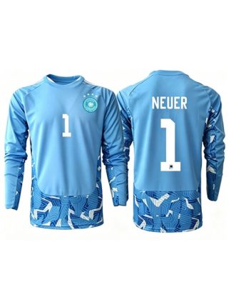 Poceni Nogometni dresi Nemčija SP 2026 Manuel Neuer #1 Vratar Gostujoči Dolgi rokav