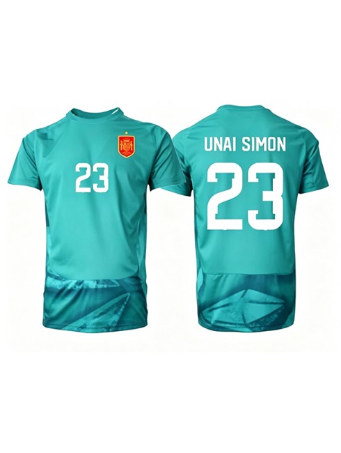 Poceni Vratar dresi Španija SP 2026 Unai Simon #23 Gostujoči Kratek Rokav