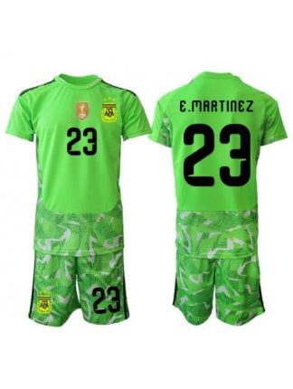 Dresi za nogomet Argentina SP 2026 Emiliano Martinez #23 Vratar Gostujoči Otroški kompleti