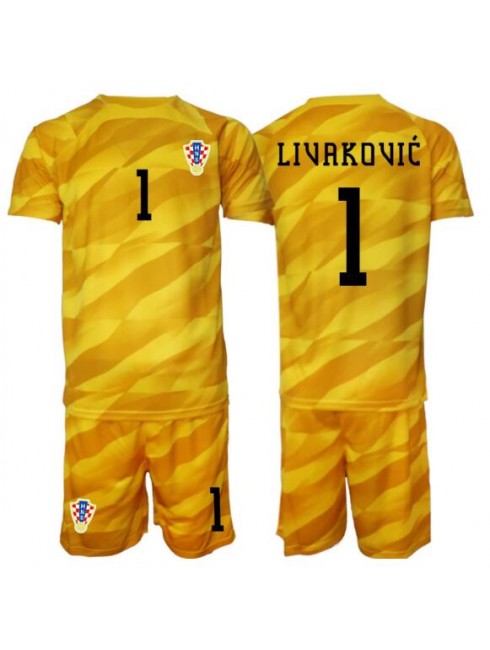 Otroški dresi kompleti Hrvaška Vratar Domači SP 2026 Dominik Livakovic #1